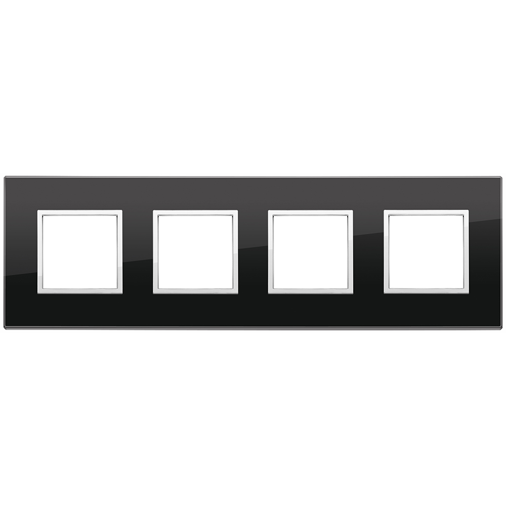 VIMAR - 21669.76 - Plate 8M (2+2+2+2) 71mm black diamond