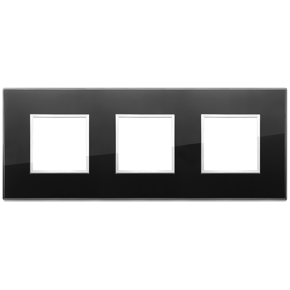 VIMAR - 21644.76 - Plate 6M (2+2+2) 71mm black diamond