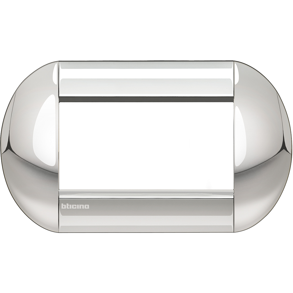 BTICINO - LNB4804CR Round cover plate 4 modules - chrome polished 
