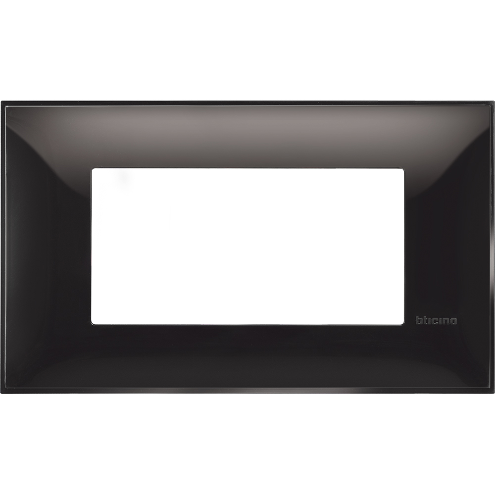 BTICINO - R4804BC cover plate - 4 centered module - Black