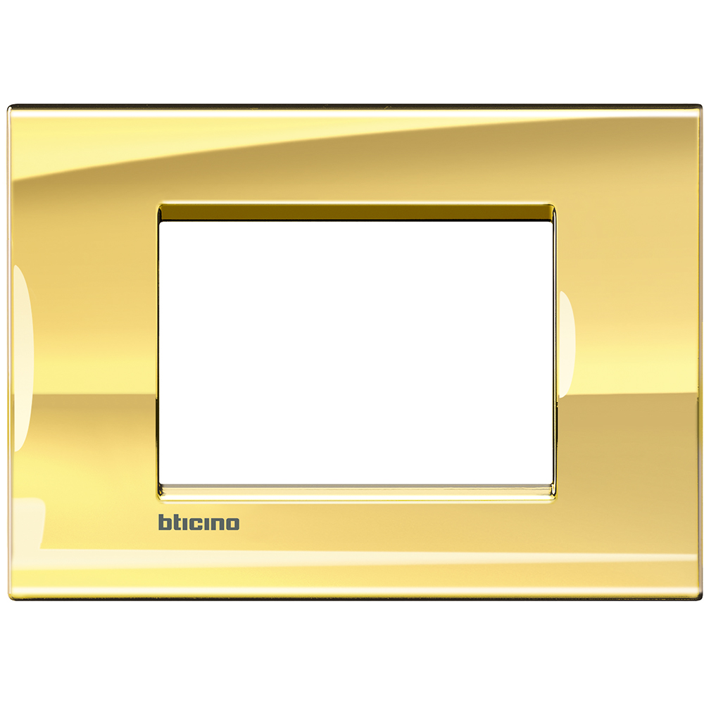 BTICINO - LNA4803OA Square cover plate 3 modules - gold cold 