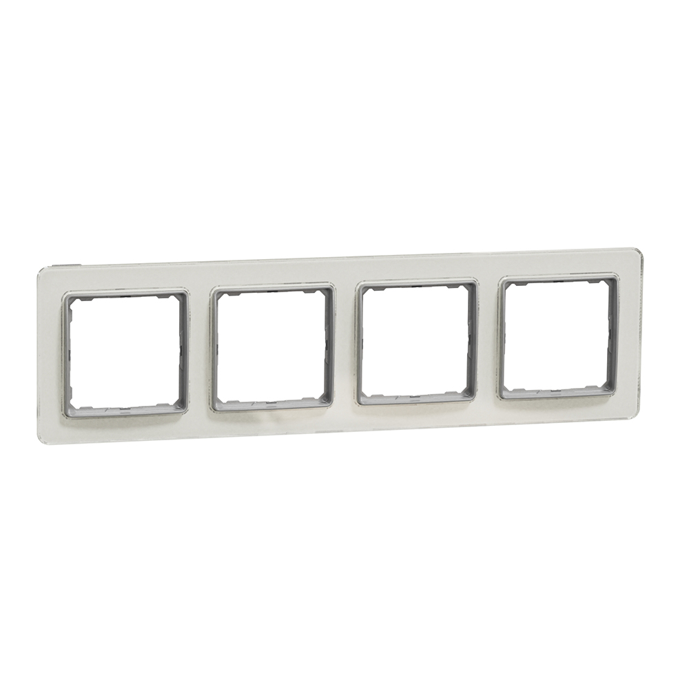 SCHNEIDER ELECTRIC - SDD360804 Sedna Elements - horizontal 4-gang frame - clear glass