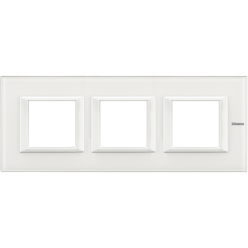 BTICINO - HA4802M3HVBB rectangular cover plate 3х2modules-White glass