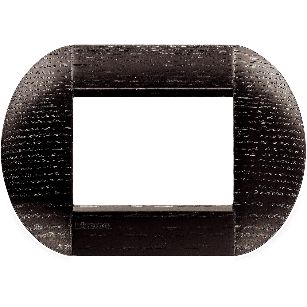 BTICINO - LNB4803LRW Round cover plate 3 modules - dark durmast 