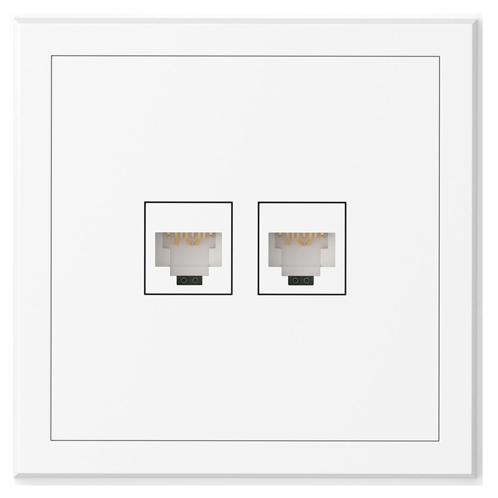 COmmel - Socket 2xRJ45 UTP cat. 6 color White matt Adria C043-521
