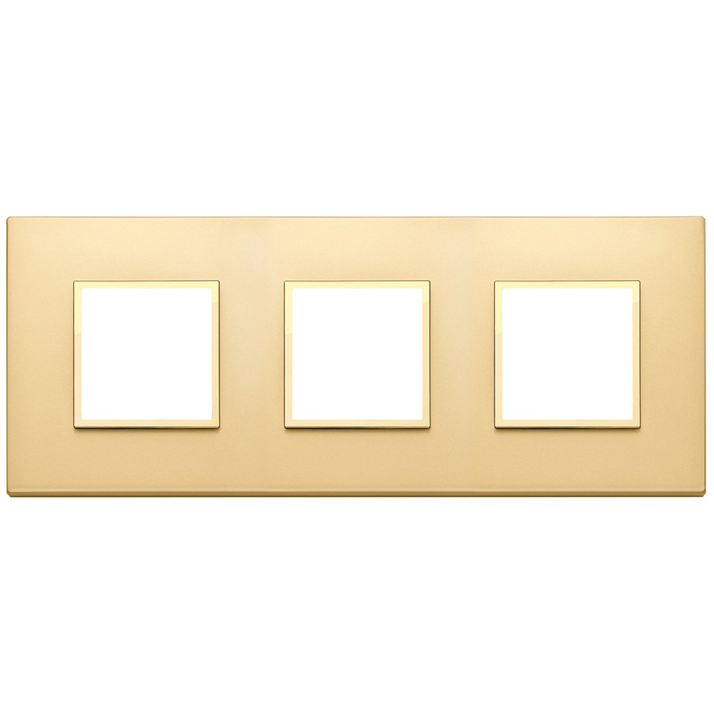 VIMAR - 21644.G10 - Plate 6M (2+2+2) 71mm satin gold