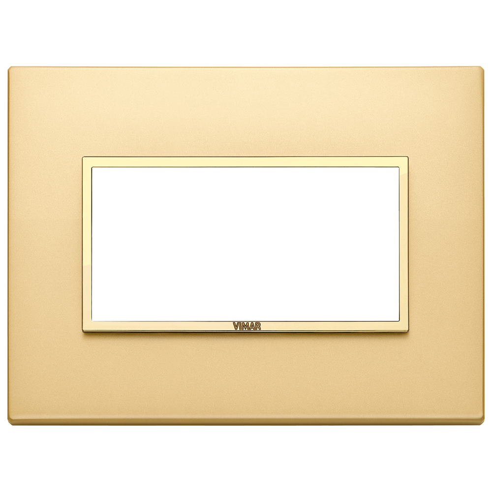 VIMAR - 21654.G10 - Plate 4M aluminium satin gold
