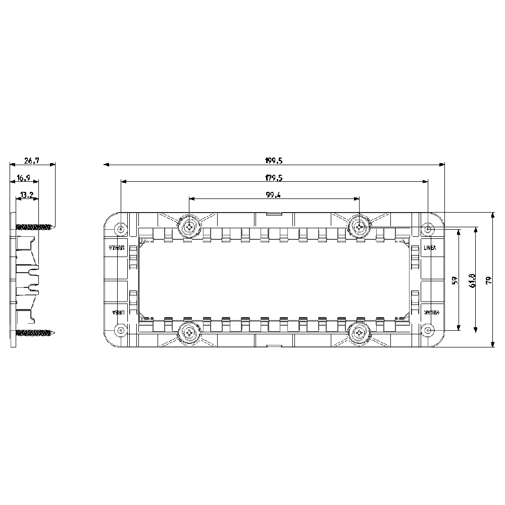 VIMAR - Frame 7M + screws 30617