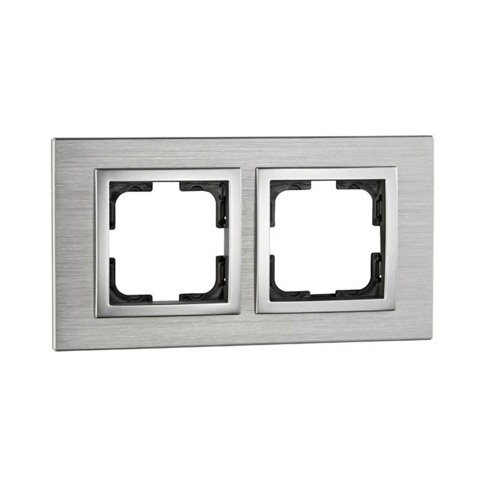 MONO ELECTRIC - MN-107-800000-161 Silver 2gang Frame Style Aluminium