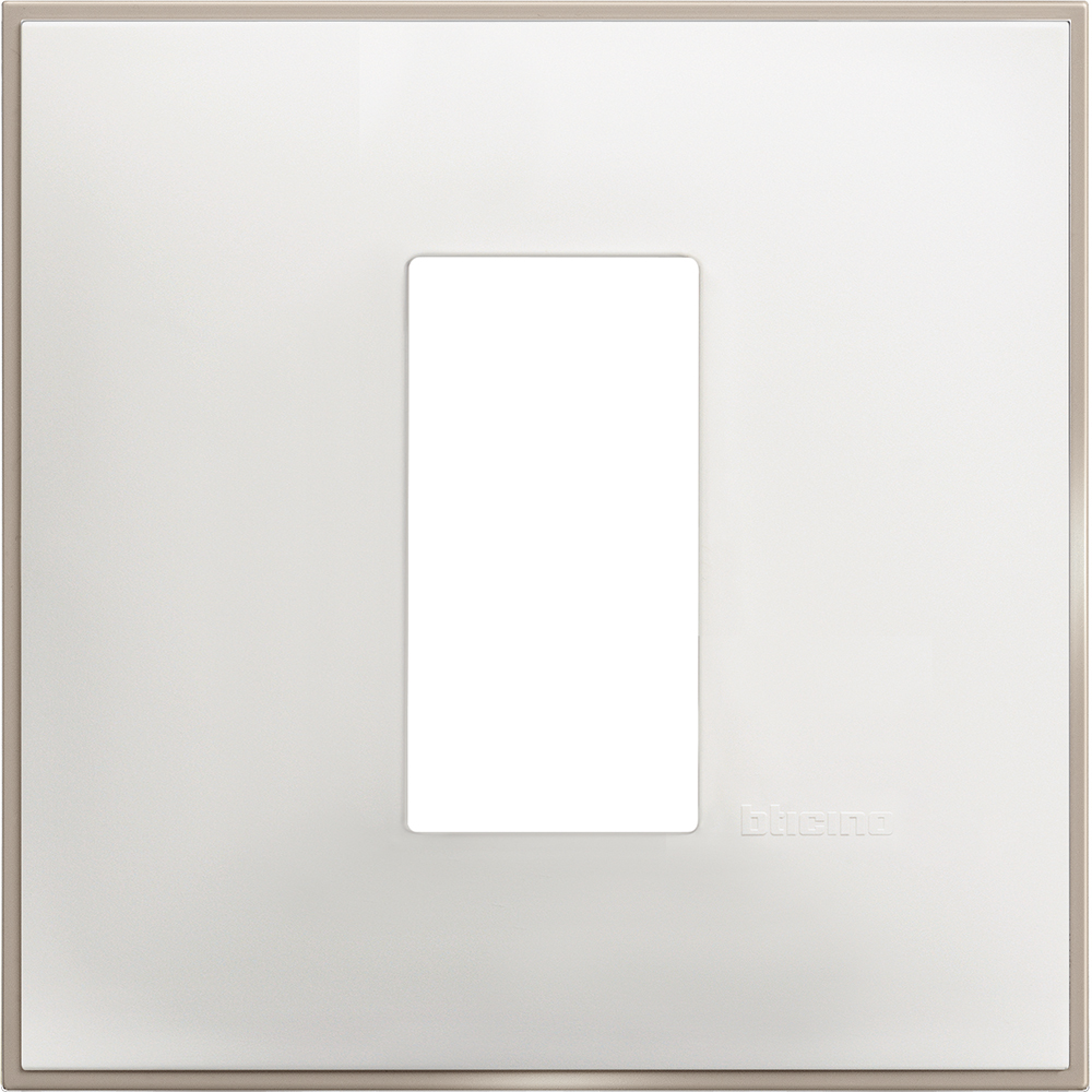 BTICINO - R4801WS cover plate - 1 centered module - White satin