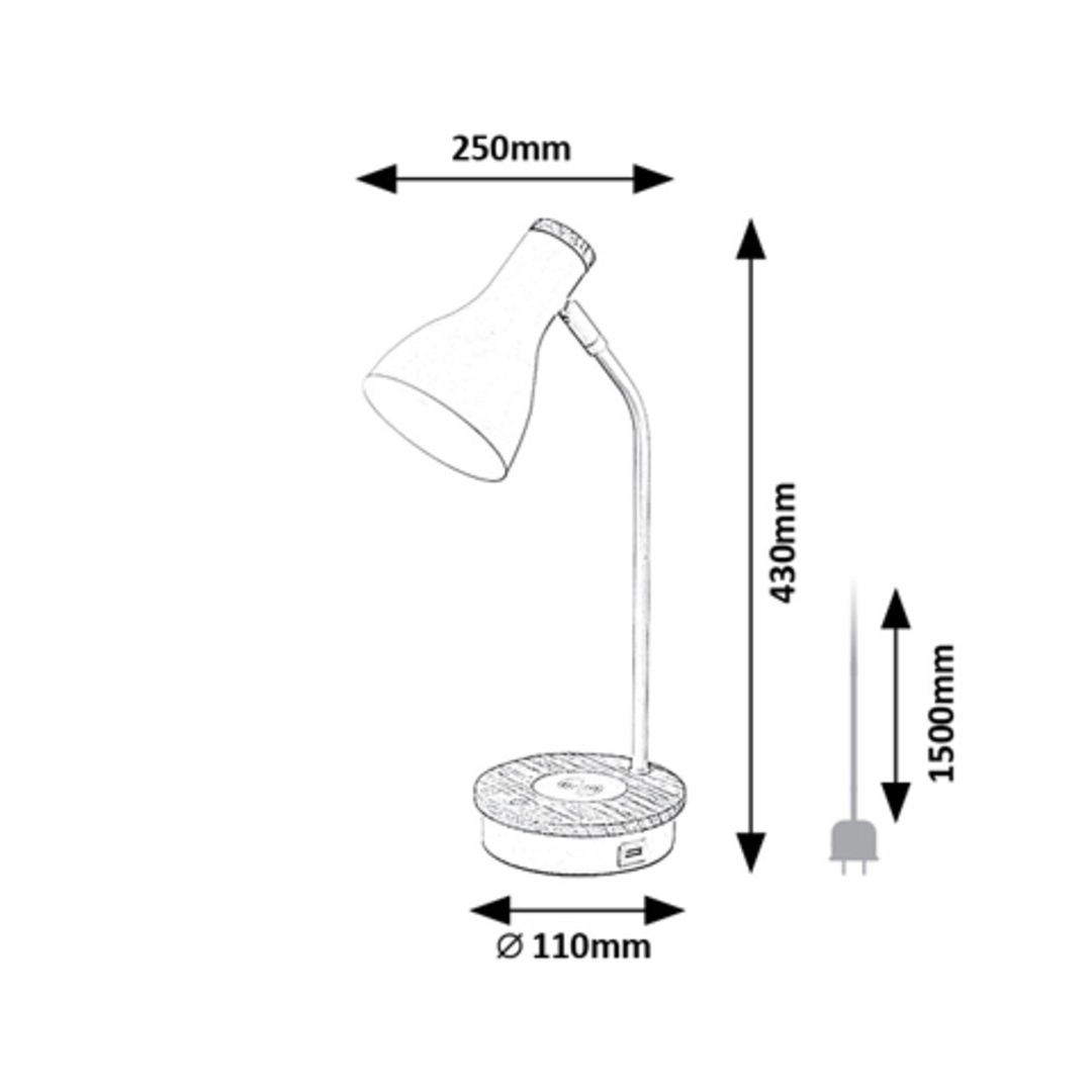 Mosley Table RABALUX - table luminaire wireless charging MOSLEY 74001 E14 1X MAX 25W