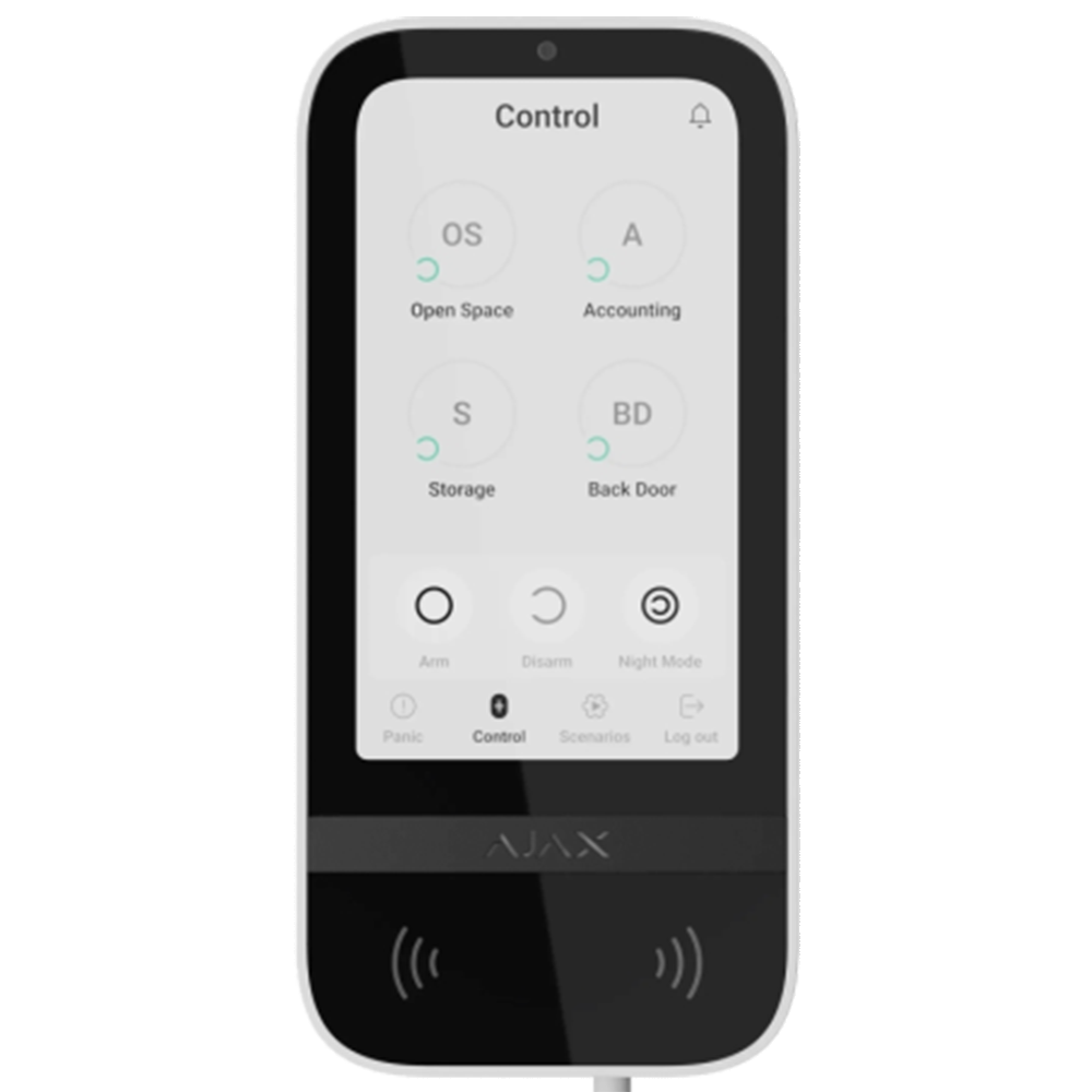 AJAX - Wireless keyboard with IPS touch display and RFID, white, KeyPad TouchScreen 58455.148.WH1