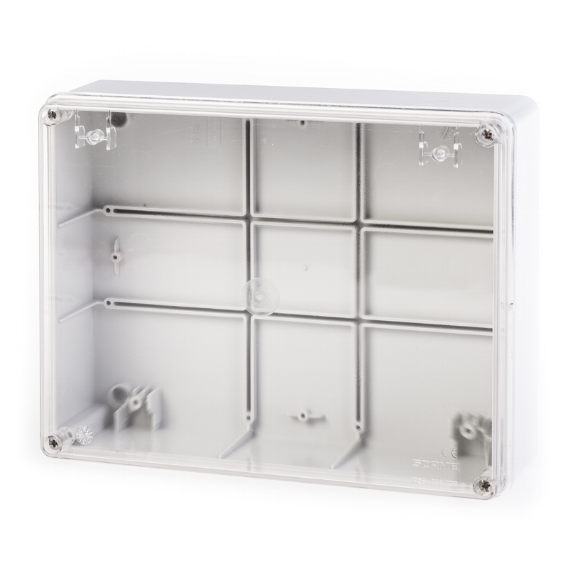 SCAME - Junction Box 240х190х90mm IP56, UV, solid walls, screw closure transparent lid Scabox  686.228