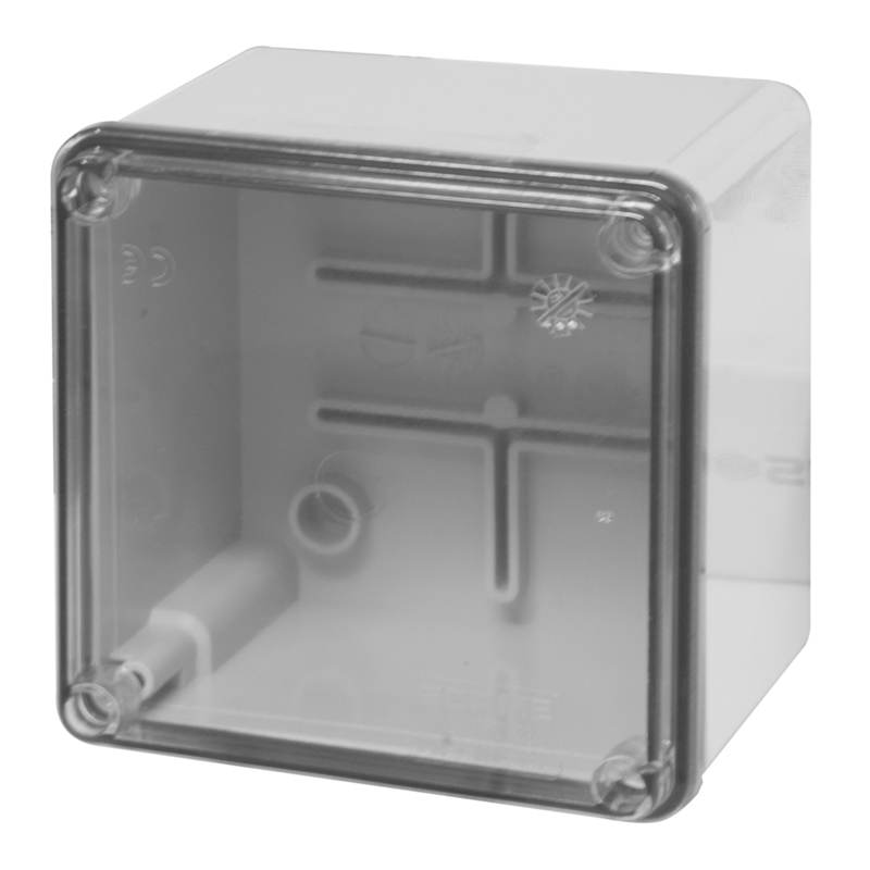 SCAME - Junction Box 100х100х80mm IP56, UV, solid walls, screw closure transparent lid Scabox  686.424