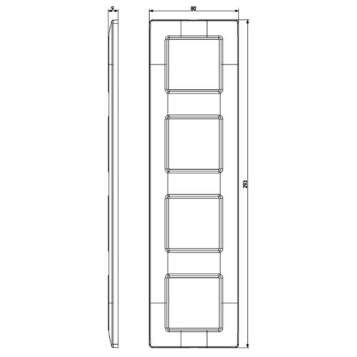 VIMAR - 14669.02 - Plate 8M (2+2+2+2) 71mm ivory