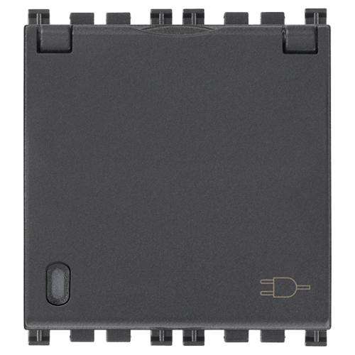 VIMAR - 19208.C - 2P+E 16A German SICURY outlet+cover grey