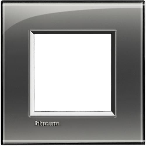 BTICINO - LNA4802KF Square cover plate 2 modules - London smoke