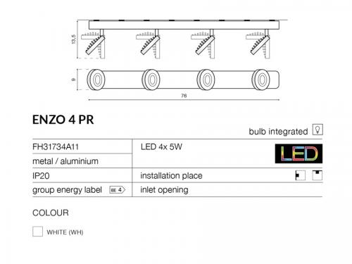 AZZARDO - ENZO 4 LED FH31734A11 / AZ0672