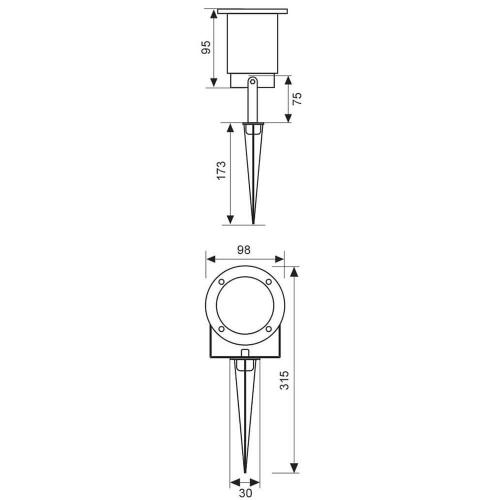 VIVALUX - Waterproof lighting fixture ACER/SP - 230V - GU10 - BK - IP65 VIV004313
