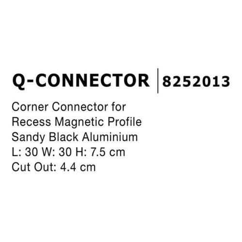 NOVA LUCE - Corner Connector for Recess Magnetic Profile   L: 30 W: 30 H: 7.5 cm Cut Out: 4.4 cm  8252013  BUXTON MAGNETIC  ✴ Black  