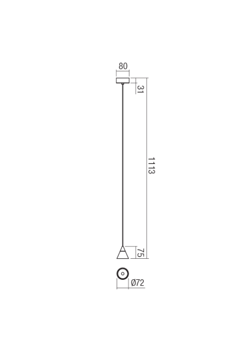 REDO GROUP - Пендел  EIKO 01-1752 SU LED 7W 3000K BK 