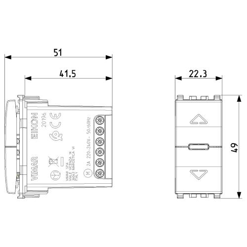 VIMAR - 20196.B - Quid - Rolling shutters 2-way switch white