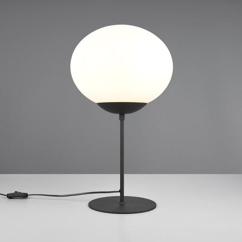TRIO - Нощна лапма Ø30 h52cm FOMENTO – 563100132 1x E27 15W черна / бяло стъкло
