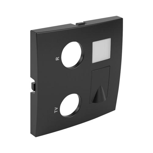 EFAPEL - Face plate for RTV - RJ45 / RTV - RJ45 multimedia outlets BLACK 90774 TPM LOGUS 90