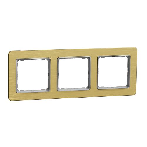 SCHNEIDER ELECTRIC - SDD371803 Sedna Elements - horizontal 3-gang frame - scrached bronze