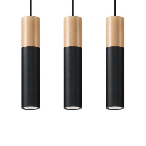 SOLLUX - pendant  lamp  PABLO 3 black  SL.0634