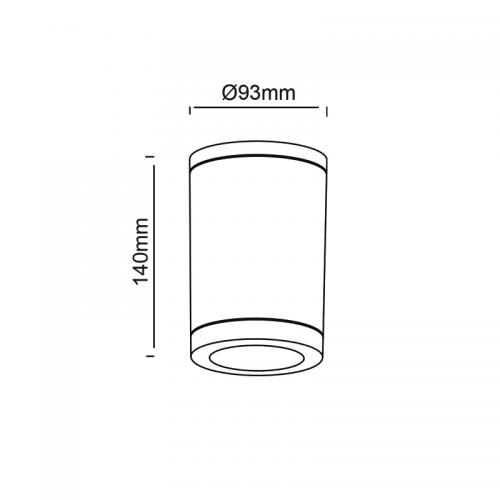ACA LIGHTING - Луна за външен монтаж кръгла цвят тъмносив IP65 GU10 7W SL7033DG
