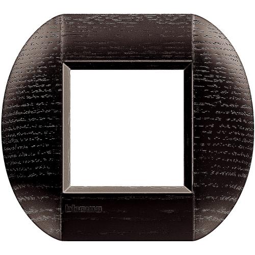 BTICINO - LNB4802LRW Round cover plate 2 modules - dark durmast 