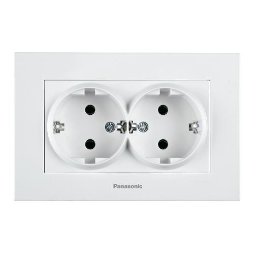 PANASONIC - Double Socket 2P+E   WKTC0205-2WH
