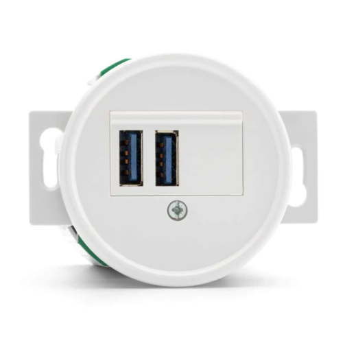 THPG - Charging station 2xUSB Type A 2,5A Ø 7,0 cm Duroplast white 100877