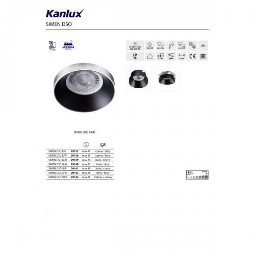 KANLUX - Луна злато/черен SIMEN DSO G/B (29141)