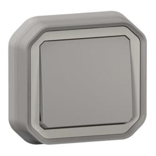 LEGRAND - Button monobloc for flush mounting color Grey IP55 Plexo New 69820L