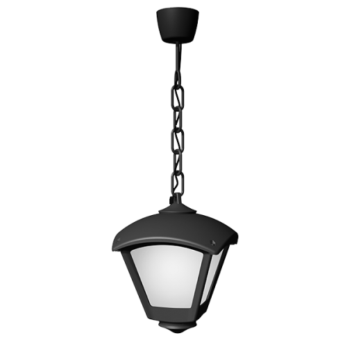 FUMAGALLI - Hanging lamp Body colour: Black + Clear Diffuser 96DARIO250P/BL