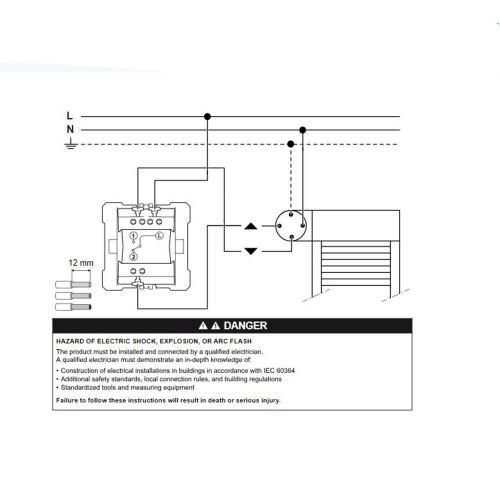 SCHNEIDER ELECTRIC - NU320818 New Unica Blind switch 6A, two-module, white 