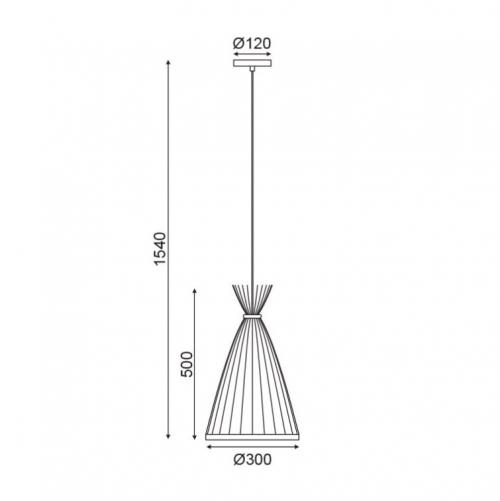 ACA LIGHTING - Пендел TF661P30BO 1ΧΕ27 BAMBOO D30XH154CM