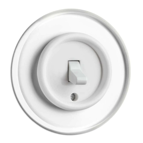 THPG - Единична рамка бяло стъкло 82mm Ø Duroplast Bakelite 100609