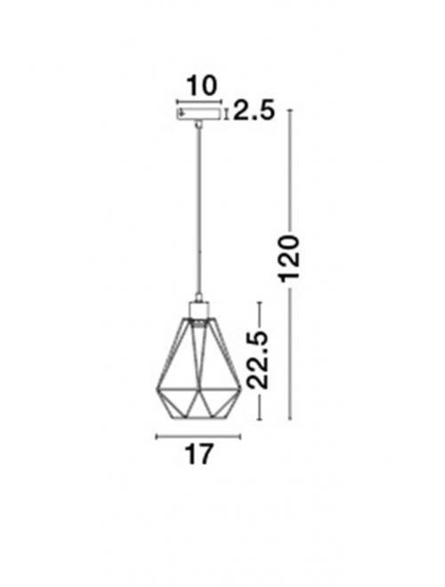 NOVA LUCE - Пендел  PAOLO 7605182 E27, 1x40EW, D17  H120cm