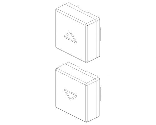 VIMAR - 2 buttons Flat arrows symbol satingold - 22751.2.88