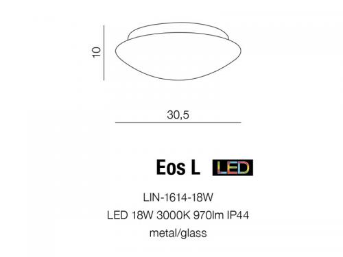 AZZARDO - LED Плафон  влагозащитен IP44 Eos L LIN-1614-18W / AZ2070