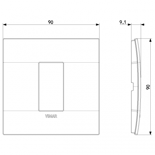 VIMAR - 19641.61 - Classic plate 1M Reflex smoke grey