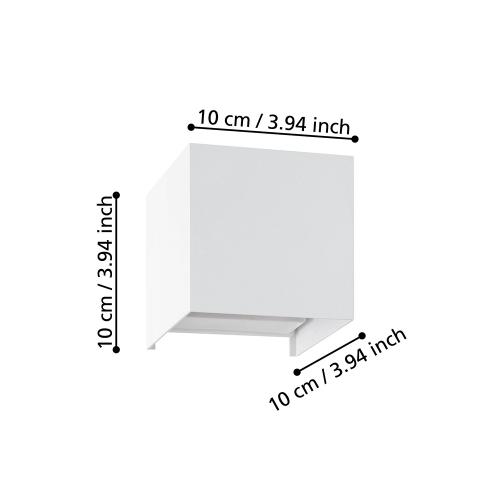 EGLO - LED Аплик VALMONTONE 2X1,5W 400lm 3000K бял - 901051