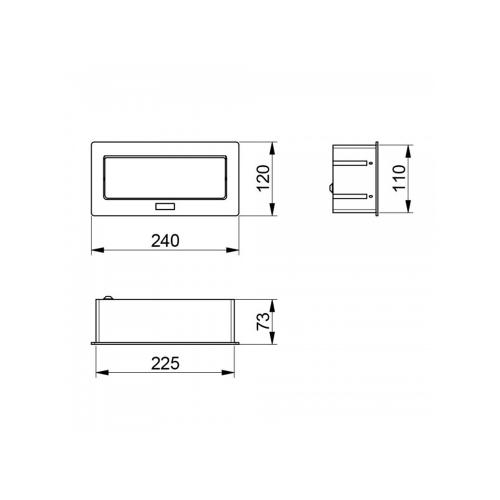 GTV Lighting - Контакт за вграждане в мебел метал черен AE-PBSC3GU-20N контакт тип френски стандарт 3бр.