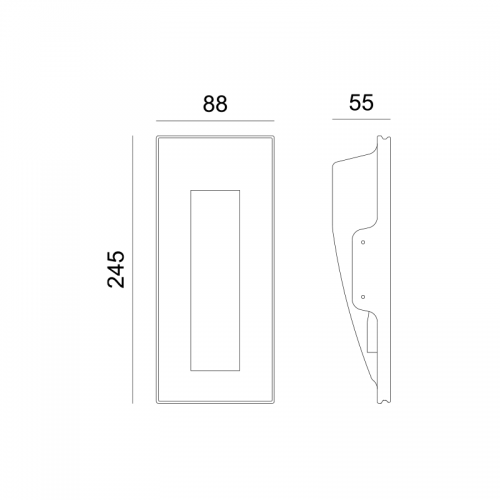 ACA LIGHTING - Луна за вграждане GYPSUM TRIMLESS STEP LUMINAIRE MYLA MR11 12V G8011MR