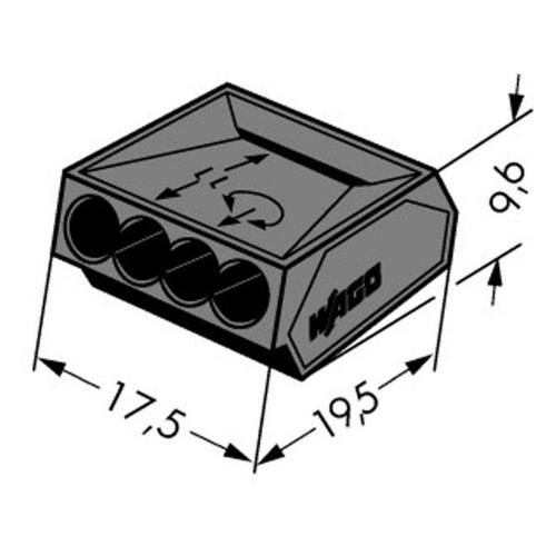 WAGO - Junction Terminal for solid wire, 4 wire, 1-2.5 mm2. 273-102