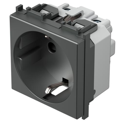 TEM - Контакт шуко 2P+E 16A 2M, цвят Антрацит, Modul VM10AT