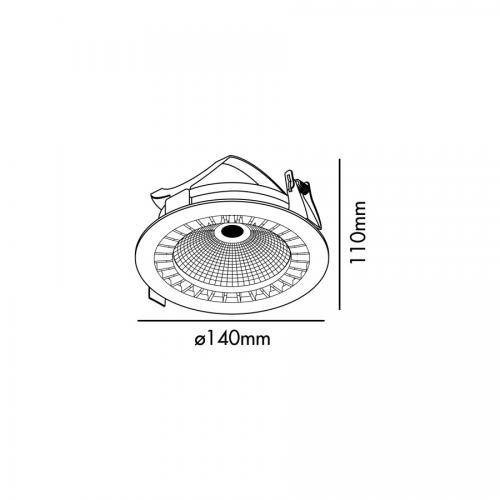 FARO - LED луна за вграждане MINI-OPTIC 032505402  LED 24W, 3100K, 1800LM, IP23